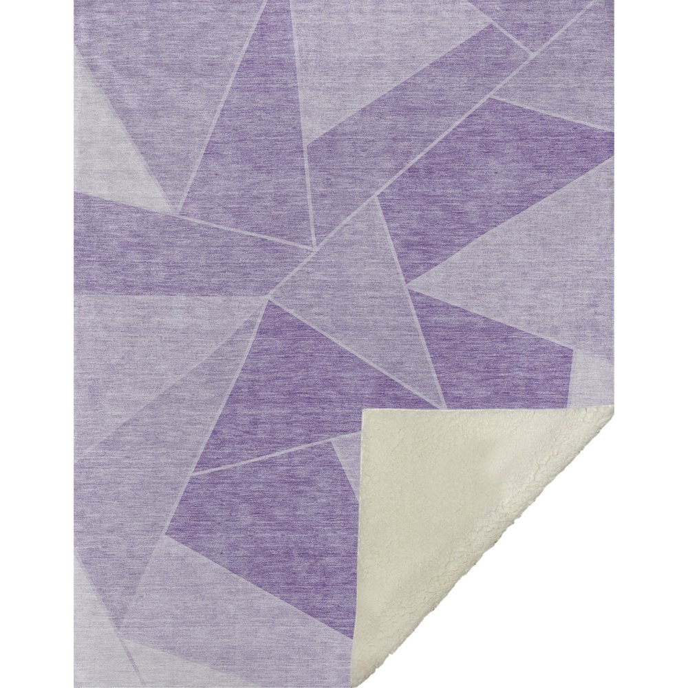 Premium Machine Washable ASB636 Lilac 50" x 70" Sherpa Throw Blanket. Picture 1