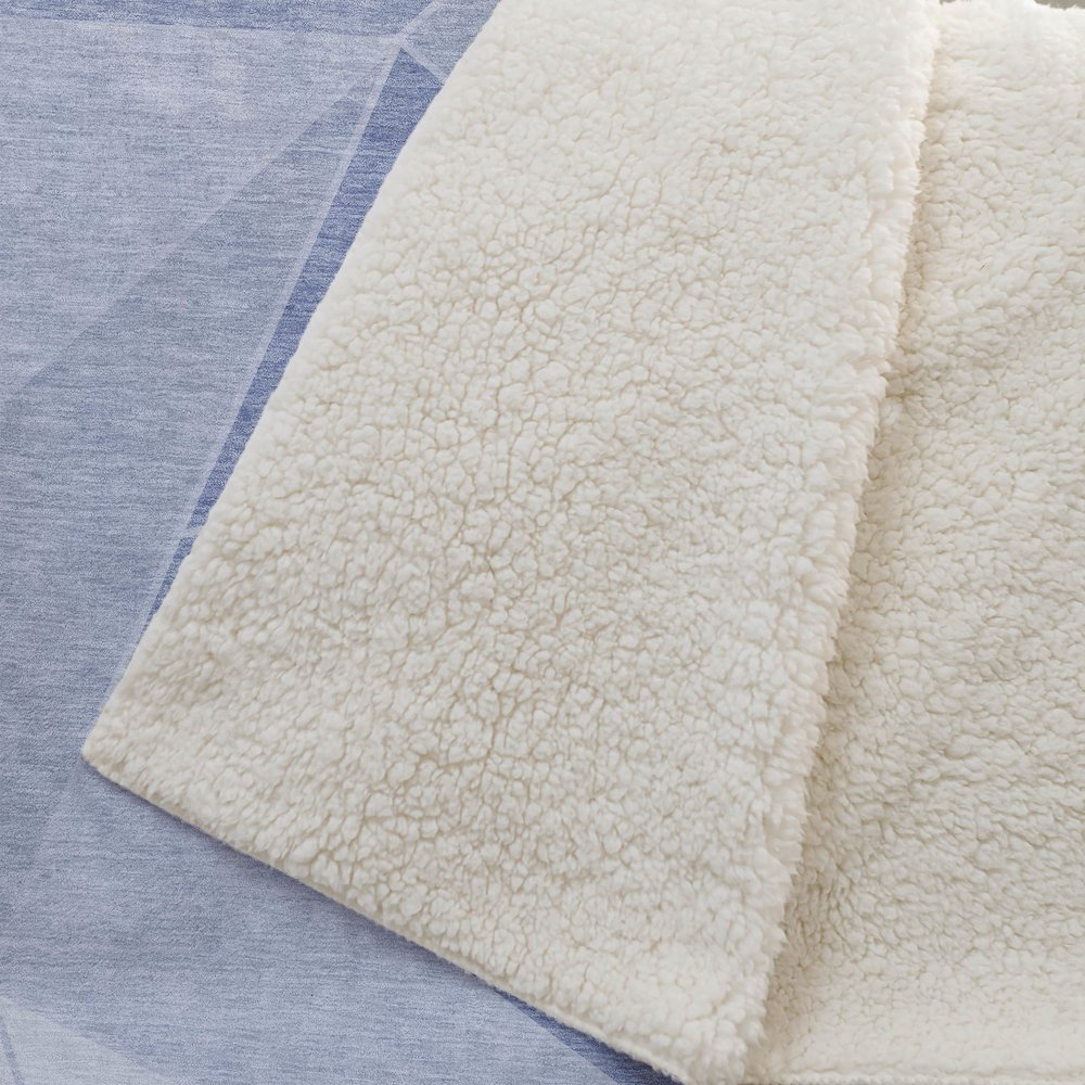Premium Machine Washable ASB636 Sky 50" x 70" Sherpa Throw Blanket. Picture 2