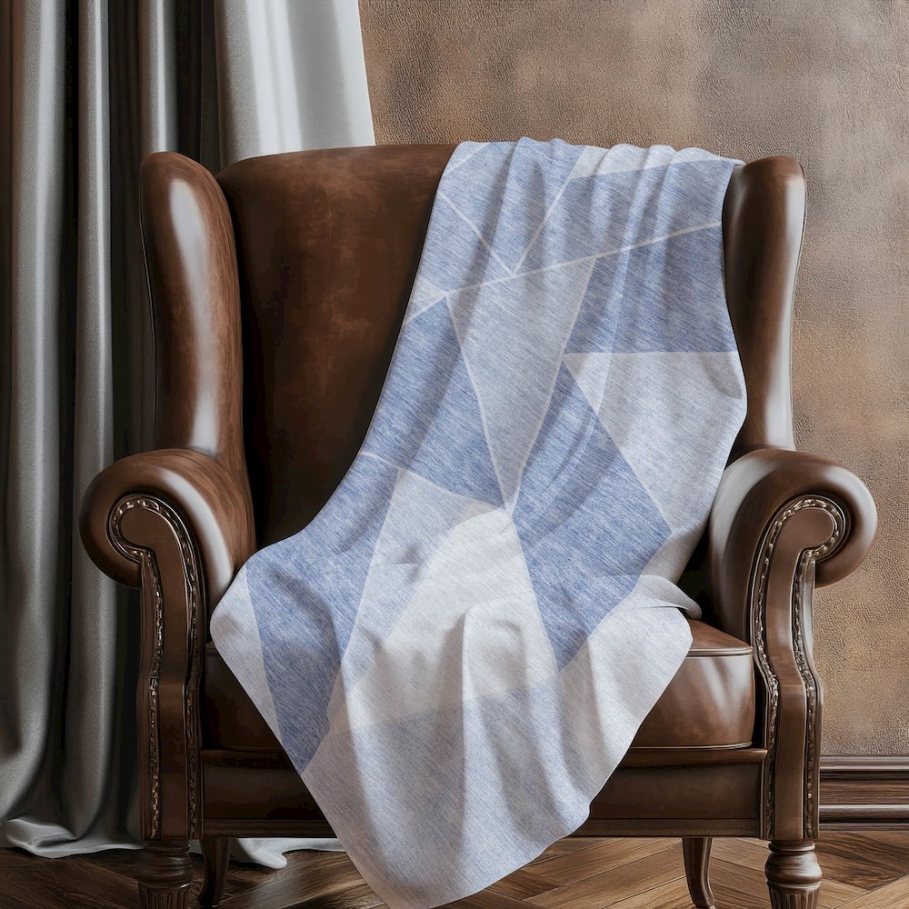 Premium Machine Washable ASB636 Sky 50" x 70" Sherpa Throw Blanket. Picture 5
