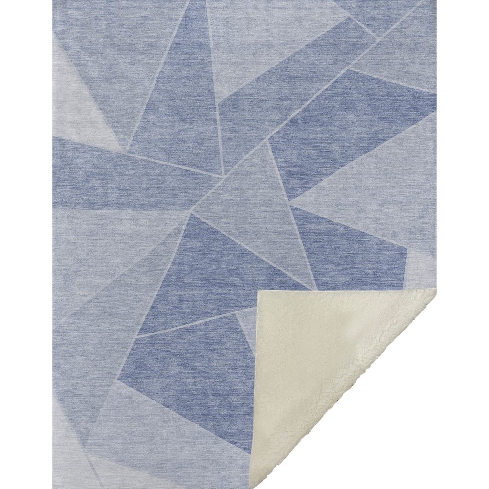 Premium Machine Washable ASB636 Sky 50" x 70" Sherpa Throw Blanket. Picture 1