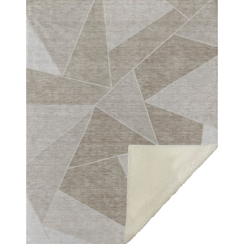 Premium Machine Washable ASB636 Taupe 50" x 70" Sherpa Throw Blanket. Picture 1
