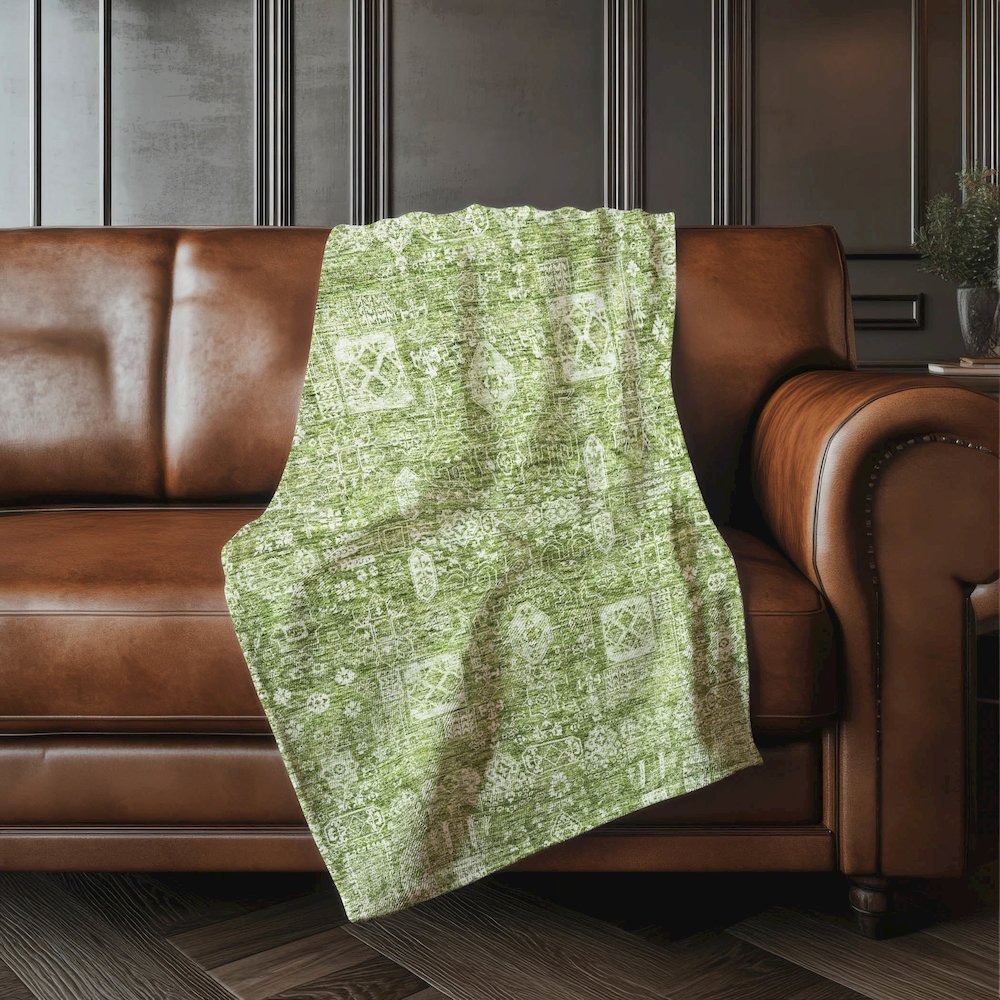 Premium Machine Washable ASB637 Aloe 50" x 70" Sherpa Throw Blanket. Picture 4