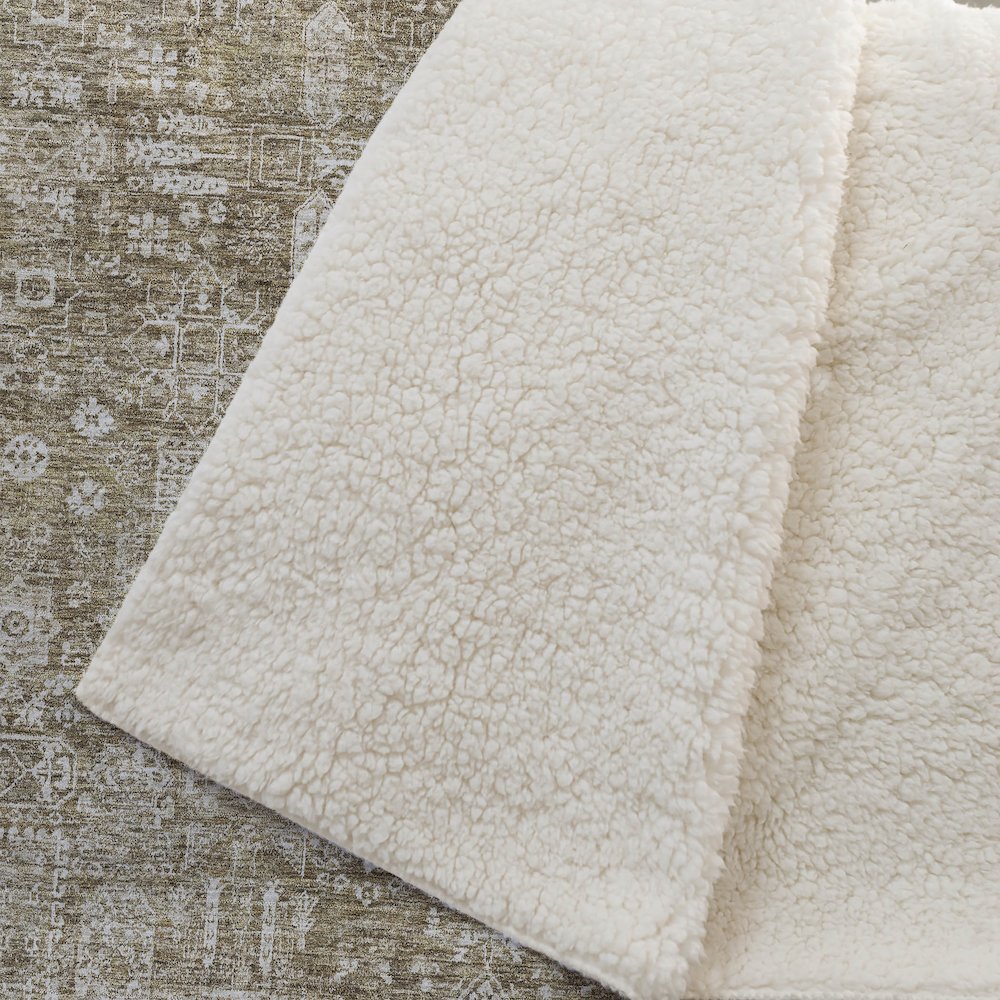 Premium Machine Washable ASB637 Brown 50" x 70" Sherpa Throw Blanket. Picture 2