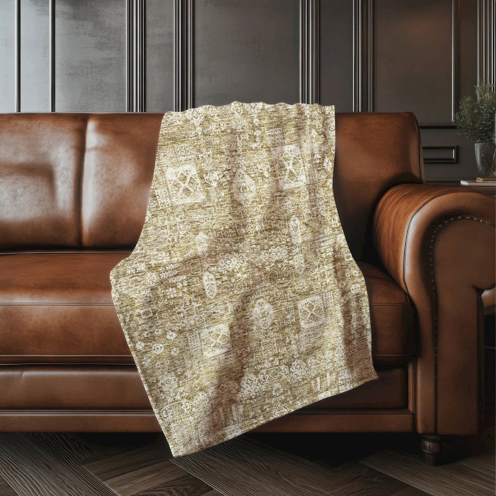 Premium Machine Washable ASB637 Brown 50" x 70" Sherpa Throw Blanket. Picture 4