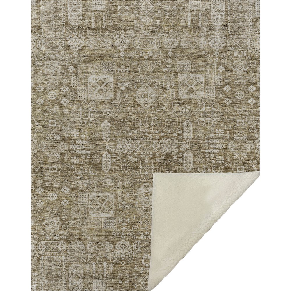Premium Machine Washable ASB637 Brown 50" x 70" Sherpa Throw Blanket. Picture 1