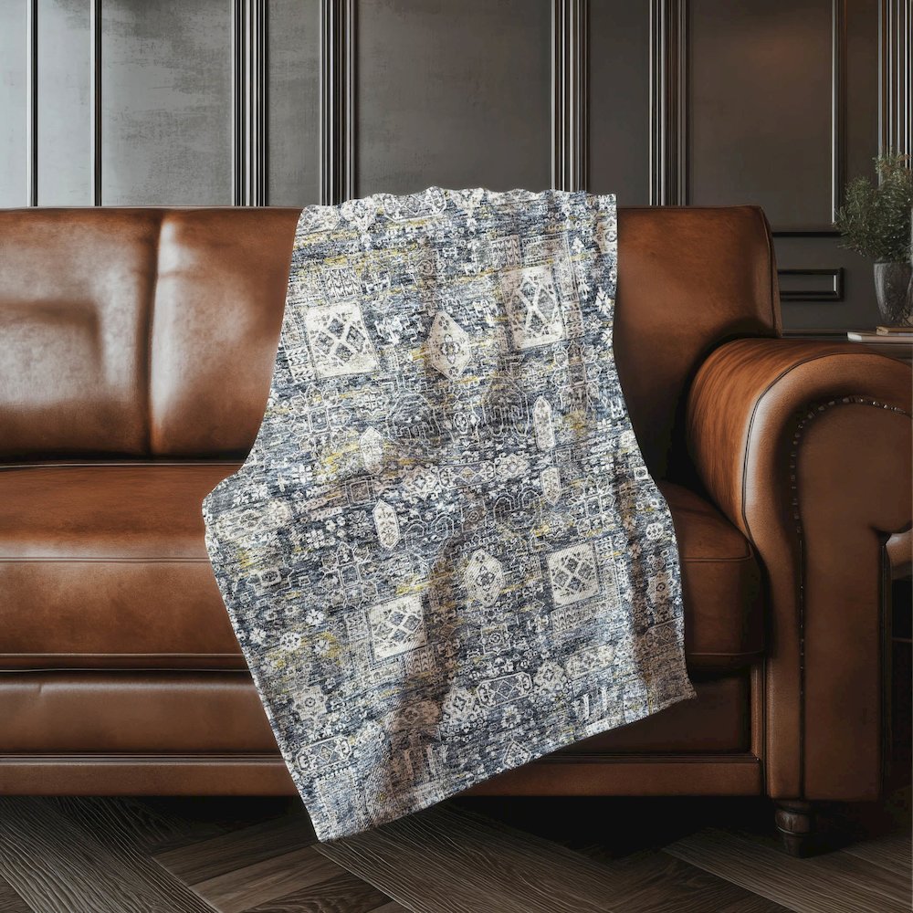 Premium Machine Washable ASB637 Charcoal 50" x 70" Sherpa Throw Blanket. Picture 4