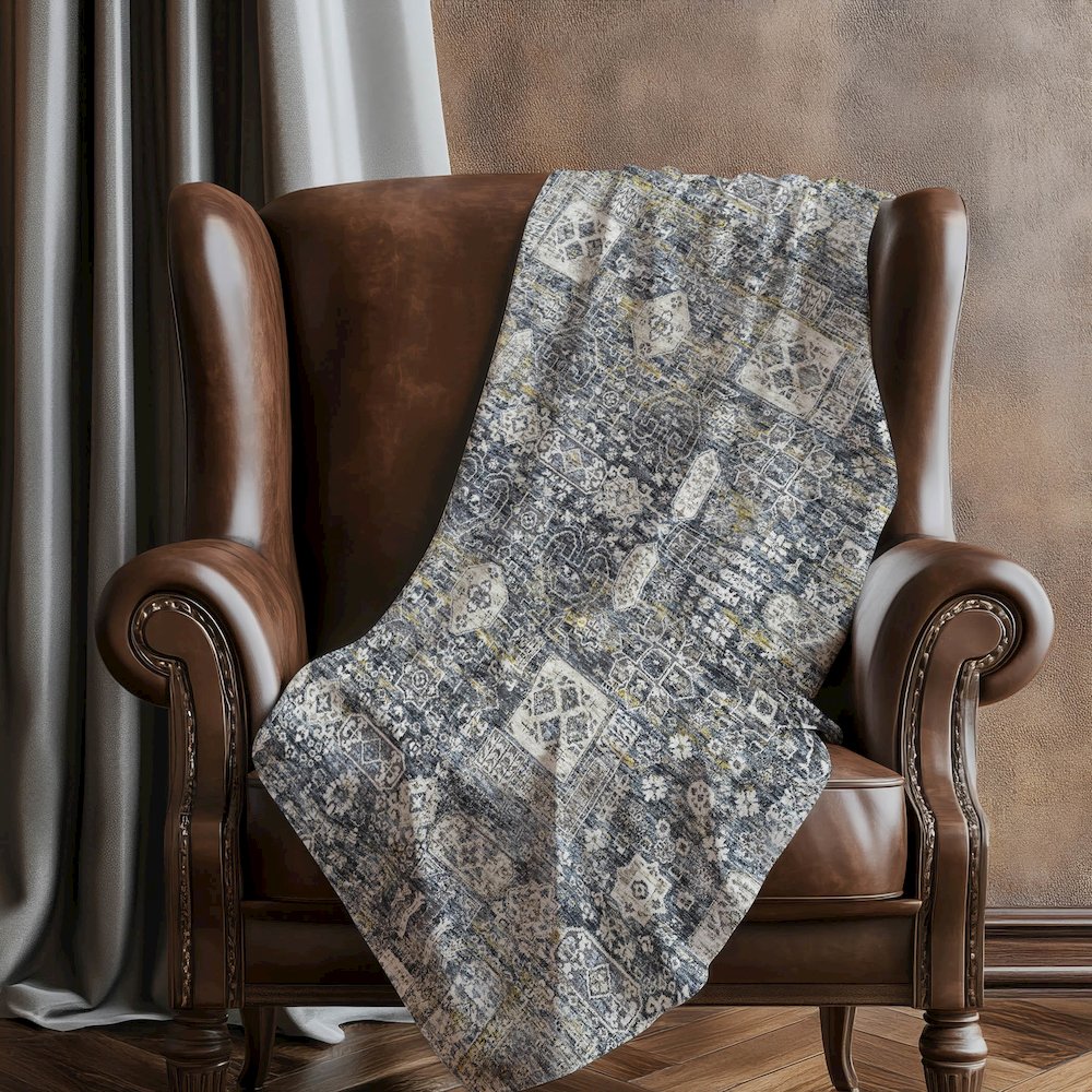 Premium Machine Washable ASB637 Charcoal 50" x 70" Sherpa Throw Blanket. Picture 5