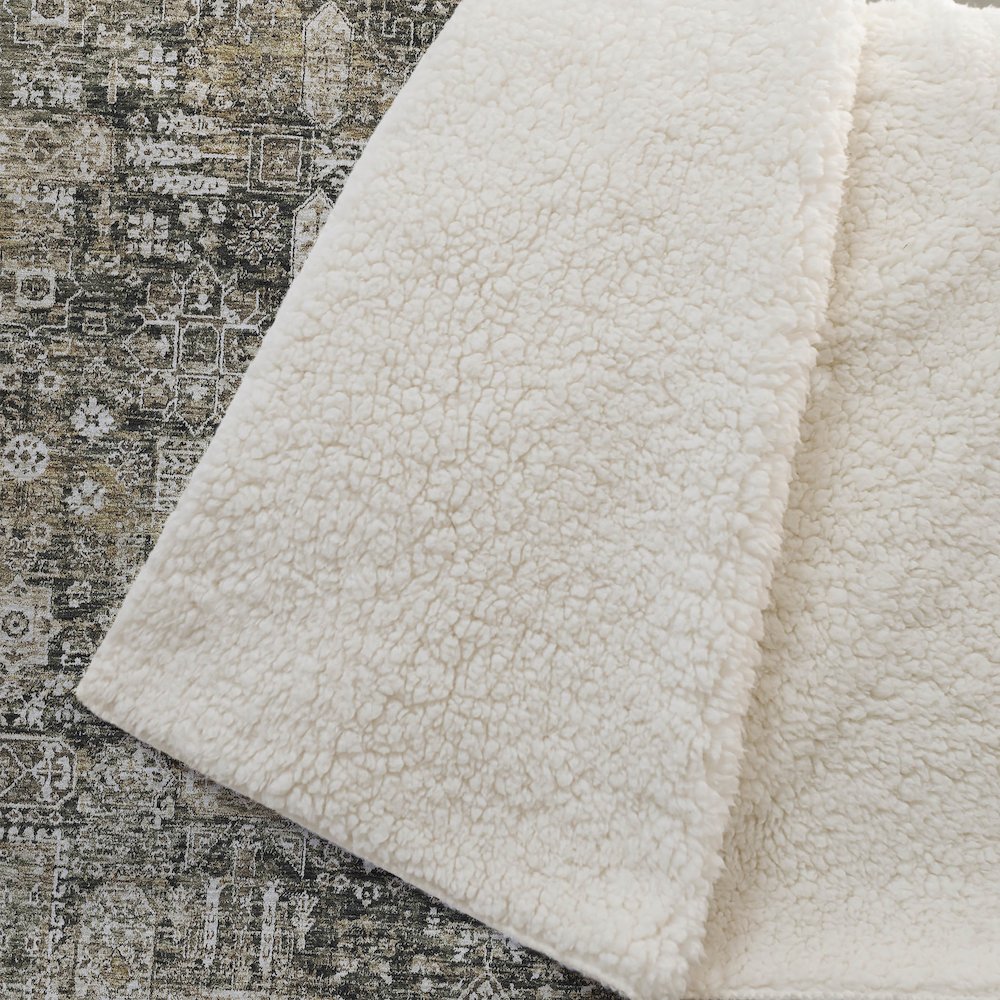 Premium Machine Washable ASB637 Coffee 50" x 70" Sherpa Throw Blanket. Picture 2