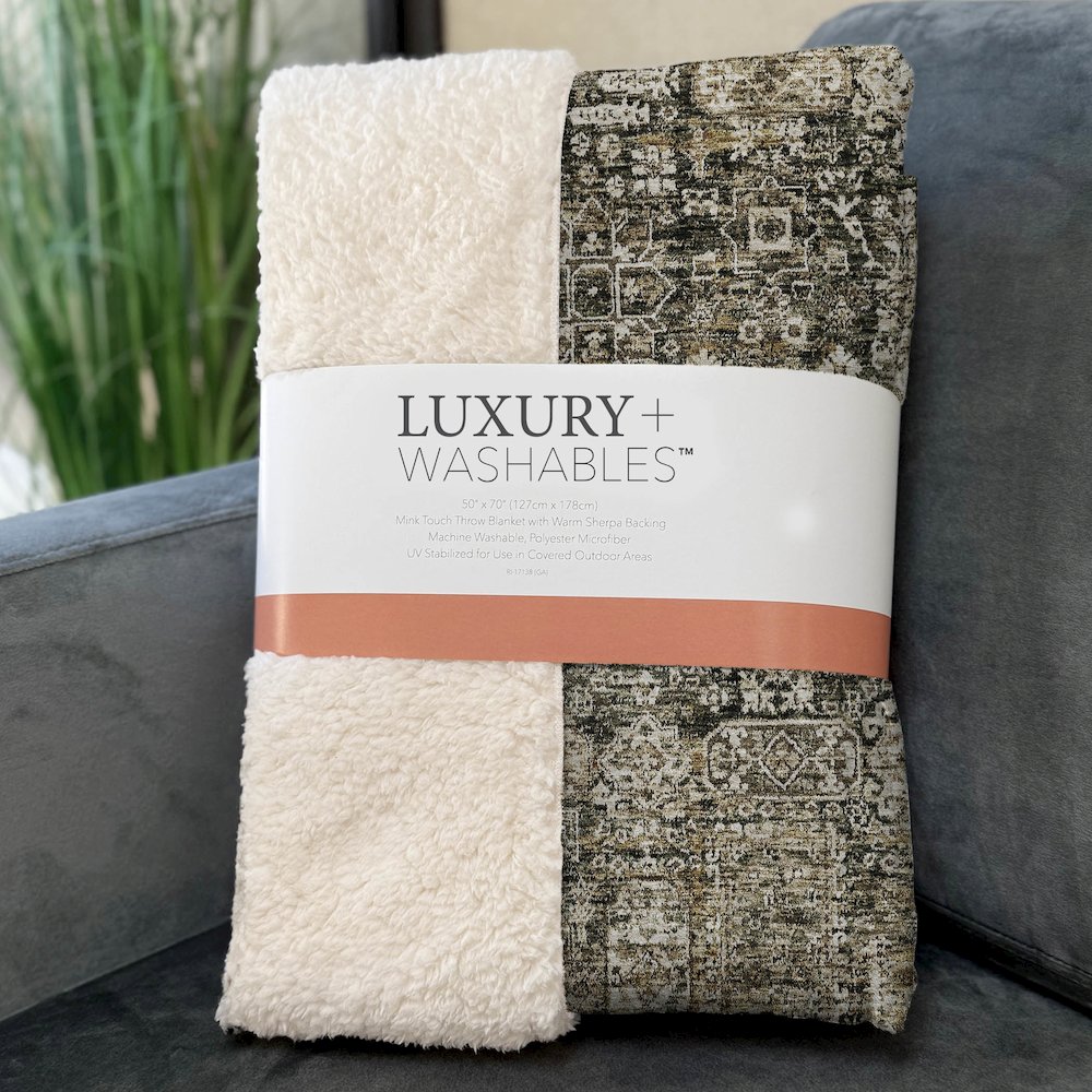 Premium Machine Washable ASB637 Coffee 50" x 70" Sherpa Throw Blanket. Picture 3