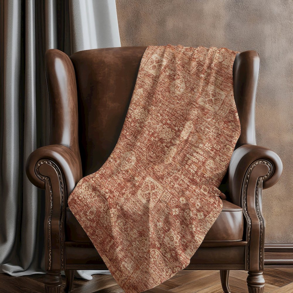 Premium Machine Washable ASB637 Paprika 50" x 70" Sherpa Throw Blanket. Picture 5