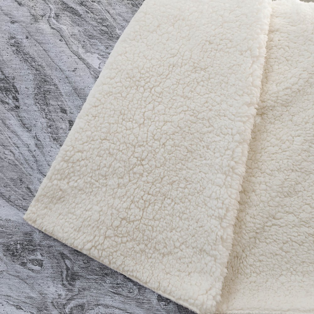 Premium Machine Washable ASB640 Gray 50" x 70" Sherpa Throw Blanket. Picture 2