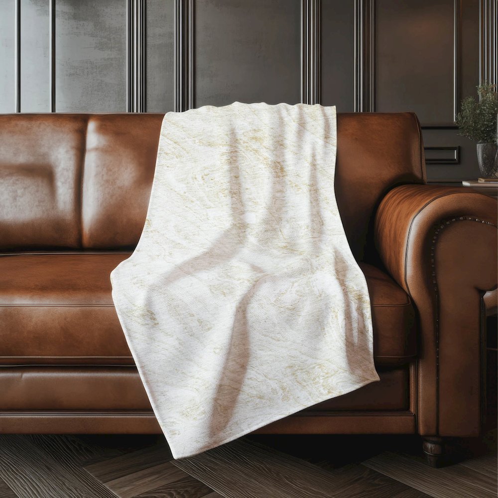 Premium Machine Washable ASB640 Ivory 50" x 70" Sherpa Throw Blanket. Picture 4