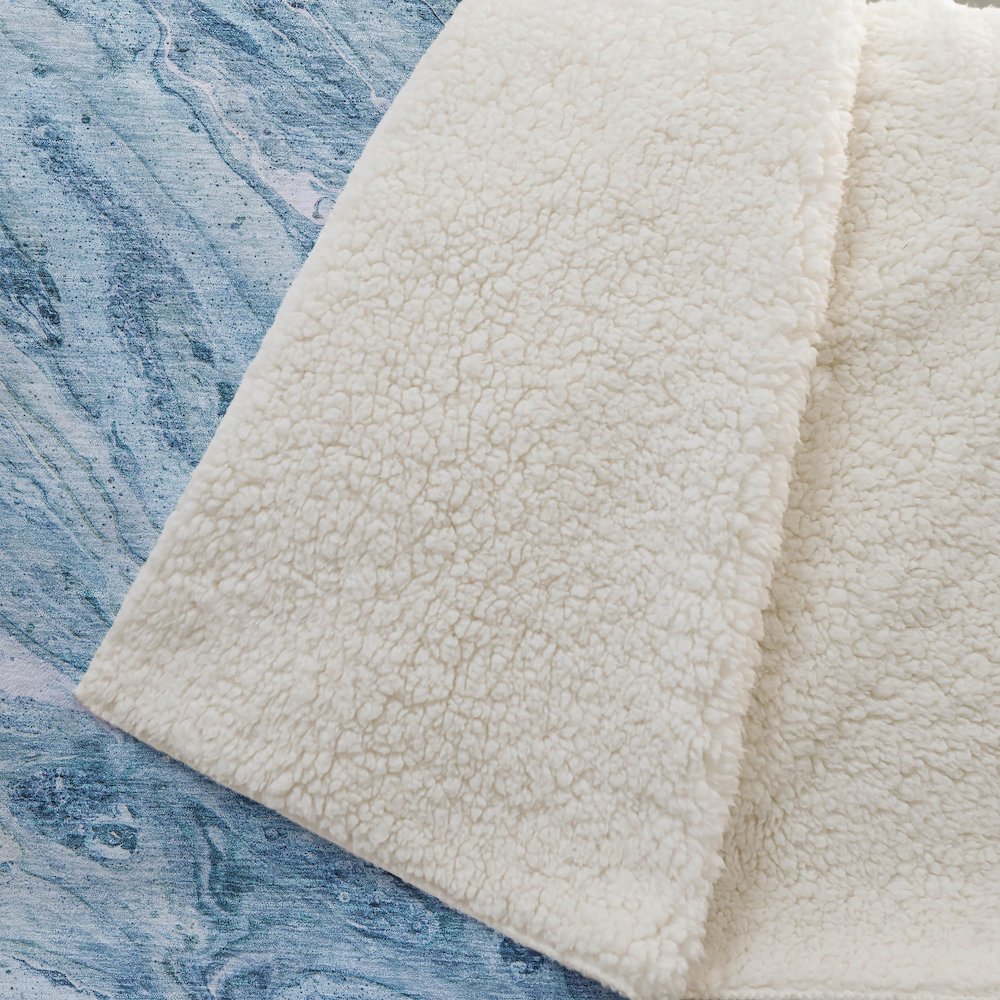 Premium Machine Washable ASB640 Sky 50" x 70" Sherpa Throw Blanket. Picture 2