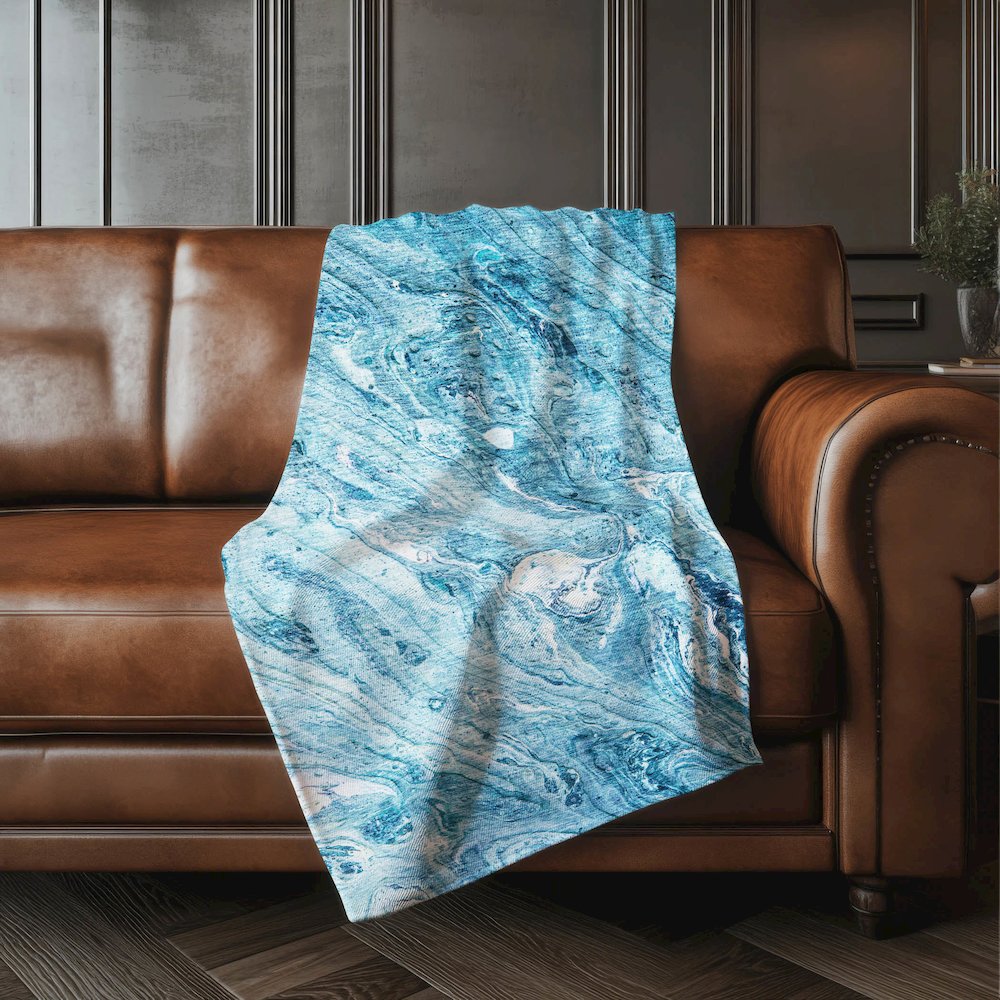 Premium Machine Washable ASB640 Sky 50" x 70" Sherpa Throw Blanket. Picture 4