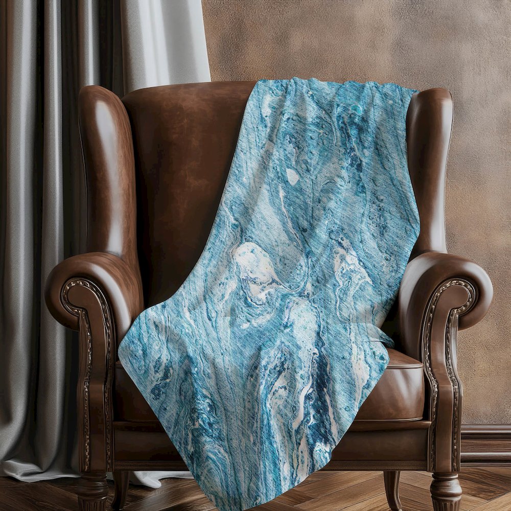 Premium Machine Washable ASB640 Sky 50" x 70" Sherpa Throw Blanket. Picture 5