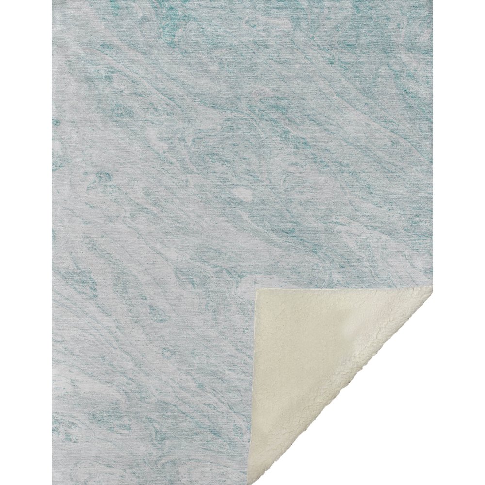Premium Machine Washable ASB640 Teal 50" x 70" Sherpa Throw Blanket. Picture 1