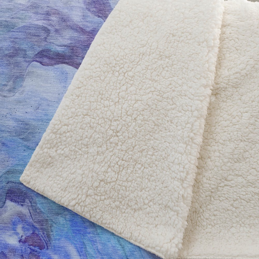 Premium Machine Washable ASB641 Blue 50" x 70" Sherpa Throw Blanket. Picture 2
