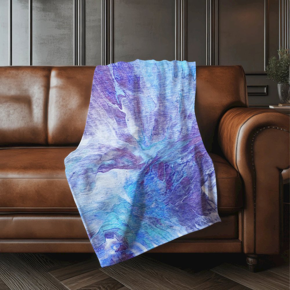 Premium Machine Washable ASB641 Blue 50" x 70" Sherpa Throw Blanket. Picture 4