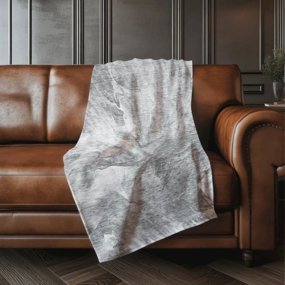 Premium Machine Washable ASB641 Gray 50" x 70" Sherpa Throw Blanket. Picture 4