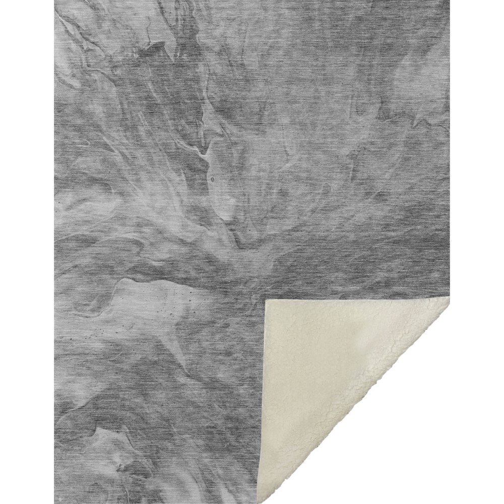 Premium Machine Washable ASB641 Gray 50" x 70" Sherpa Throw Blanket. Picture 1