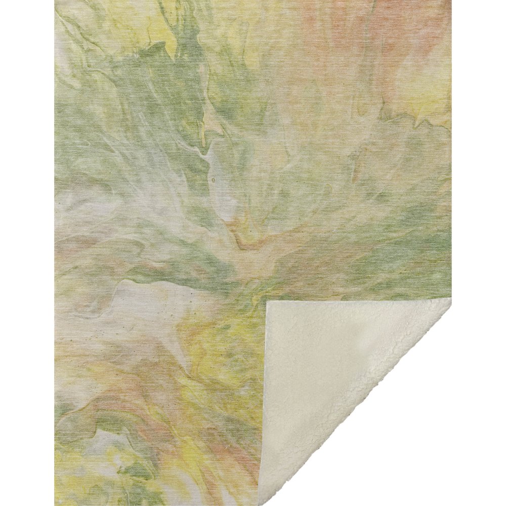 Premium Machine Washable ASB641 Green 50" x 70" Sherpa Throw Blanket. Picture 1