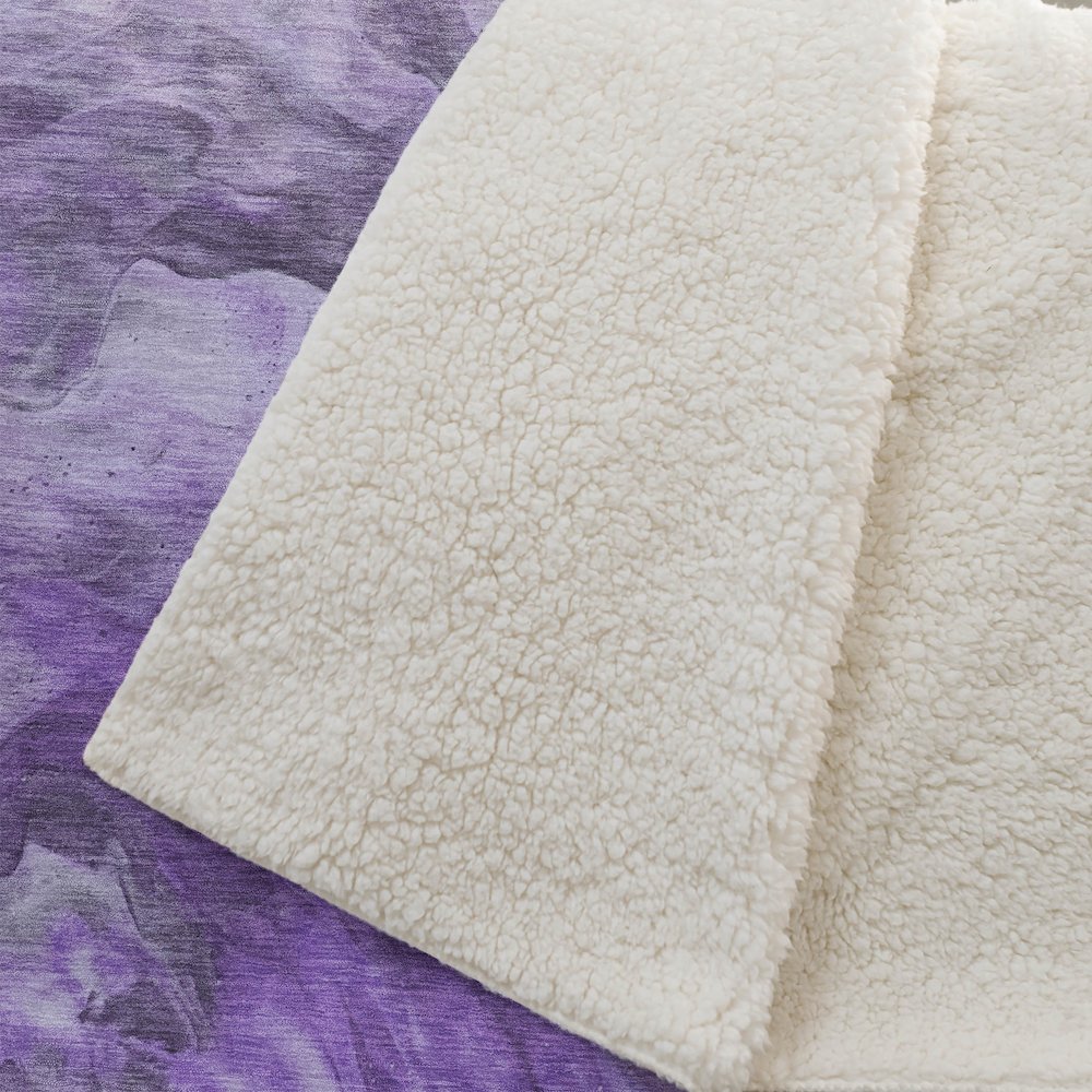 Premium Machine Washable ASB641 Purple 50" x 70" Sherpa Throw Blanket. Picture 2