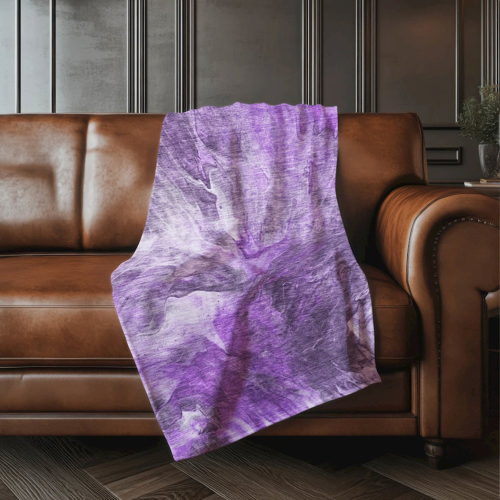 Premium Machine Washable ASB641 Purple 50" x 70" Sherpa Throw Blanket. Picture 4