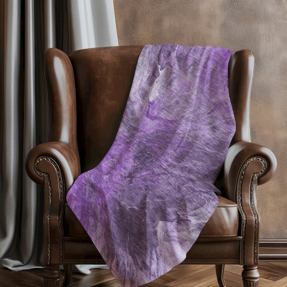 Premium Machine Washable ASB641 Purple 50" x 70" Sherpa Throw Blanket. Picture 5