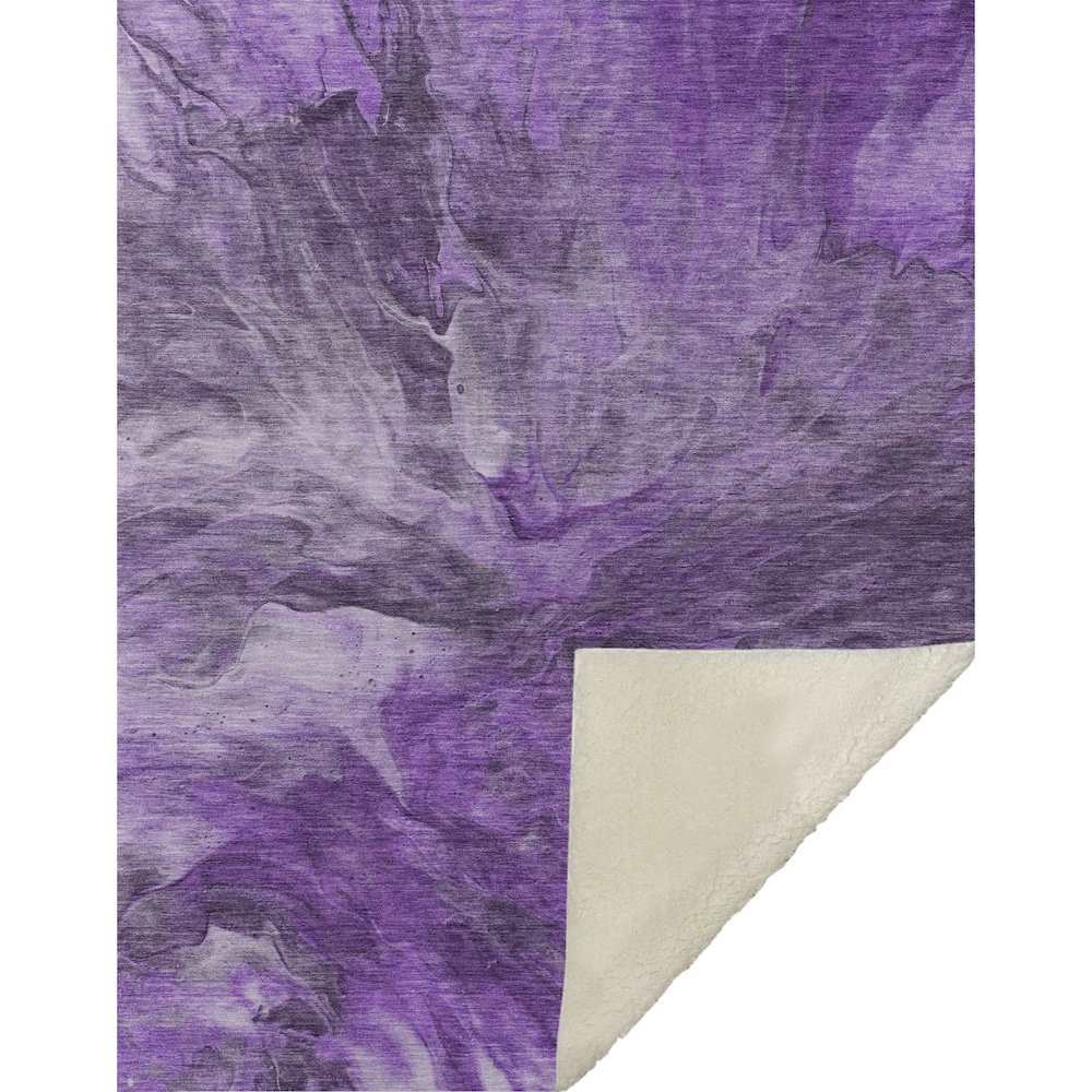 Premium Machine Washable ASB641 Purple 50" x 70" Sherpa Throw Blanket. Picture 1
