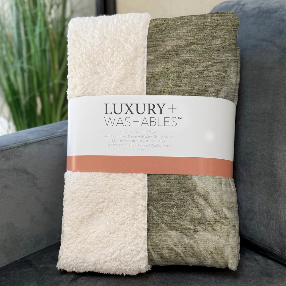 Premium Machine Washable ASB641 Taupe 50" x 70" Sherpa Throw Blanket. Picture 3