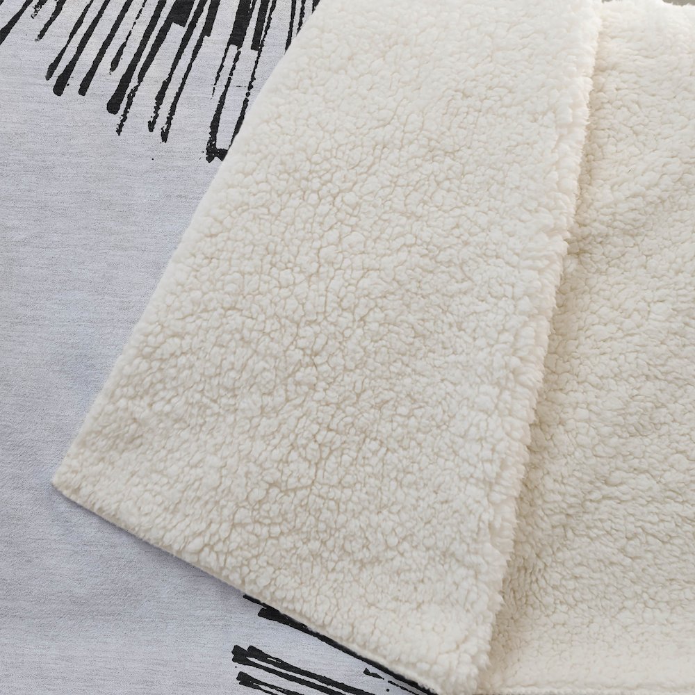 Premium Machine Washable ASB642 Black 50" x 70" Sherpa Throw Blanket. Picture 2