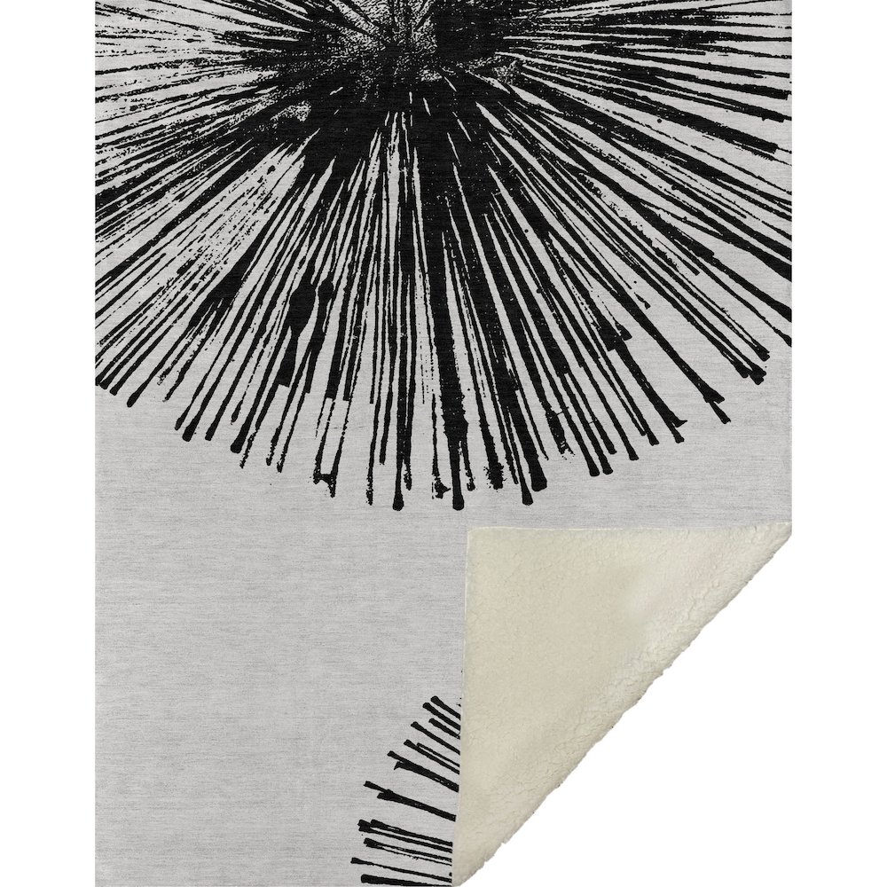 Premium Machine Washable ASB642 Black 50" x 70" Sherpa Throw Blanket. Picture 1