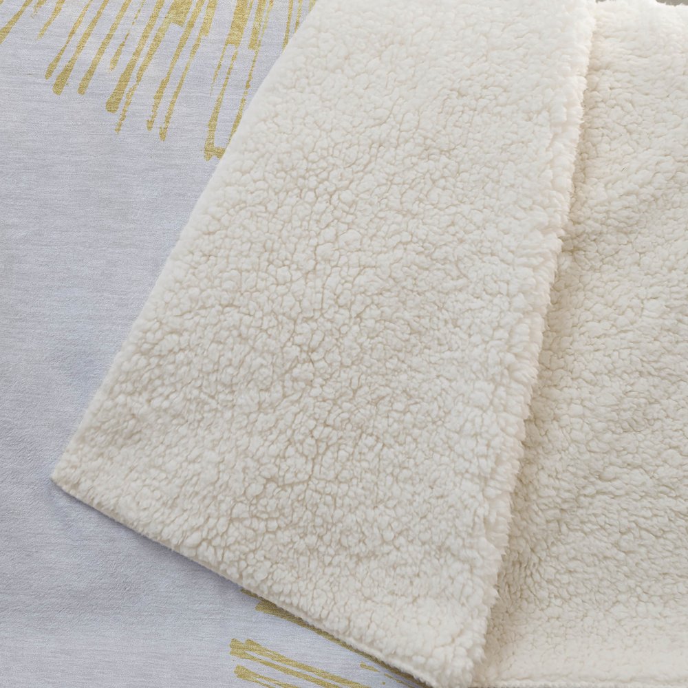 Premium Machine Washable ASB642 Gold 50" x 70" Sherpa Throw Blanket. Picture 2