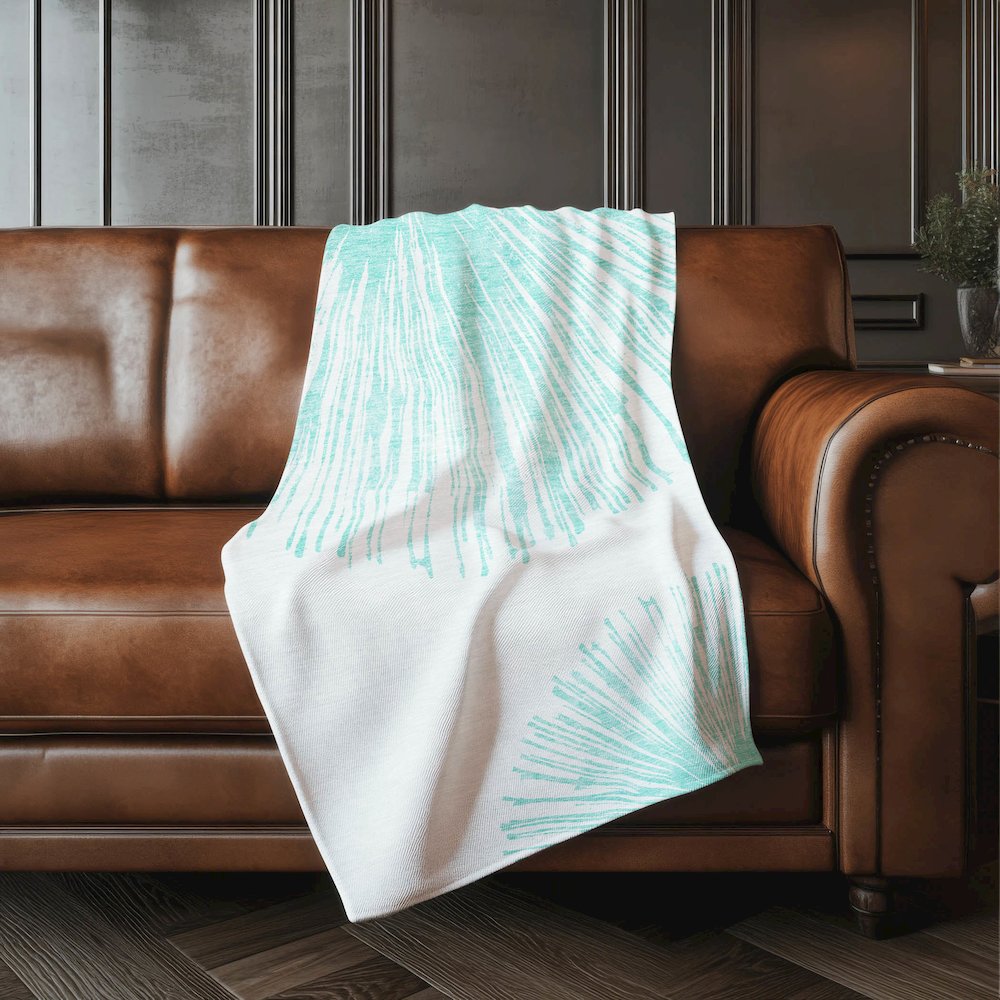 Premium Machine Washable ASB642 Teal 50" x 70" Sherpa Throw Blanket. Picture 4