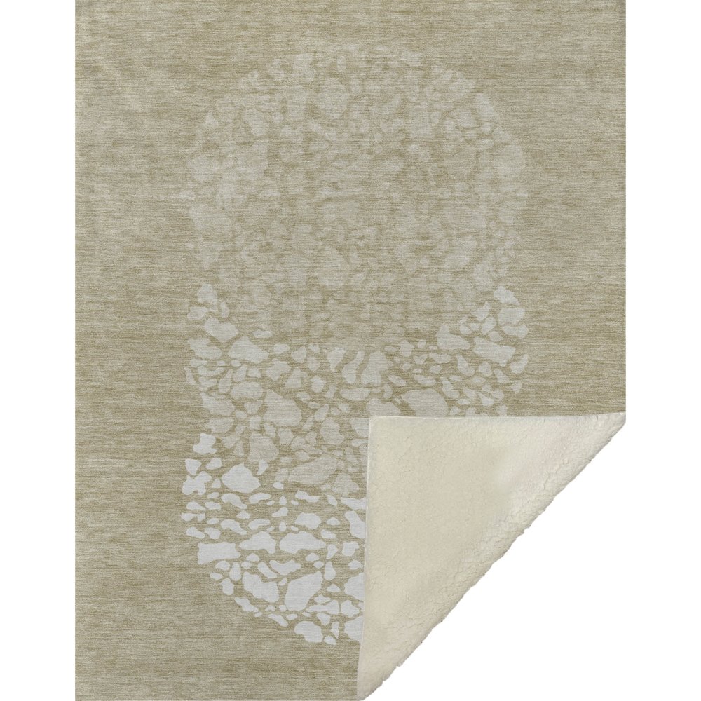 Premium Machine Washable ASB643 Beige 50" x 70" Sherpa Throw Blanket. Picture 1