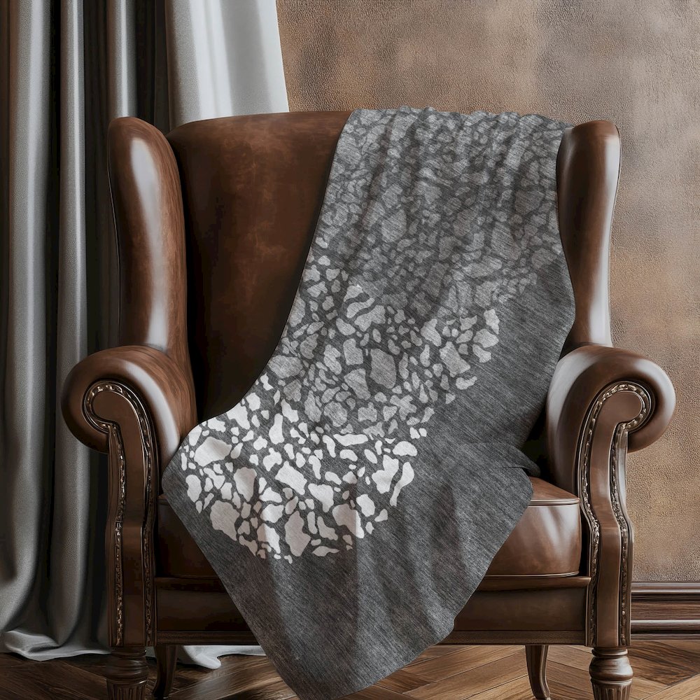 Premium Machine Washable ASB643 Charcoal 50" x 70" Sherpa Throw Blanket. Picture 5
