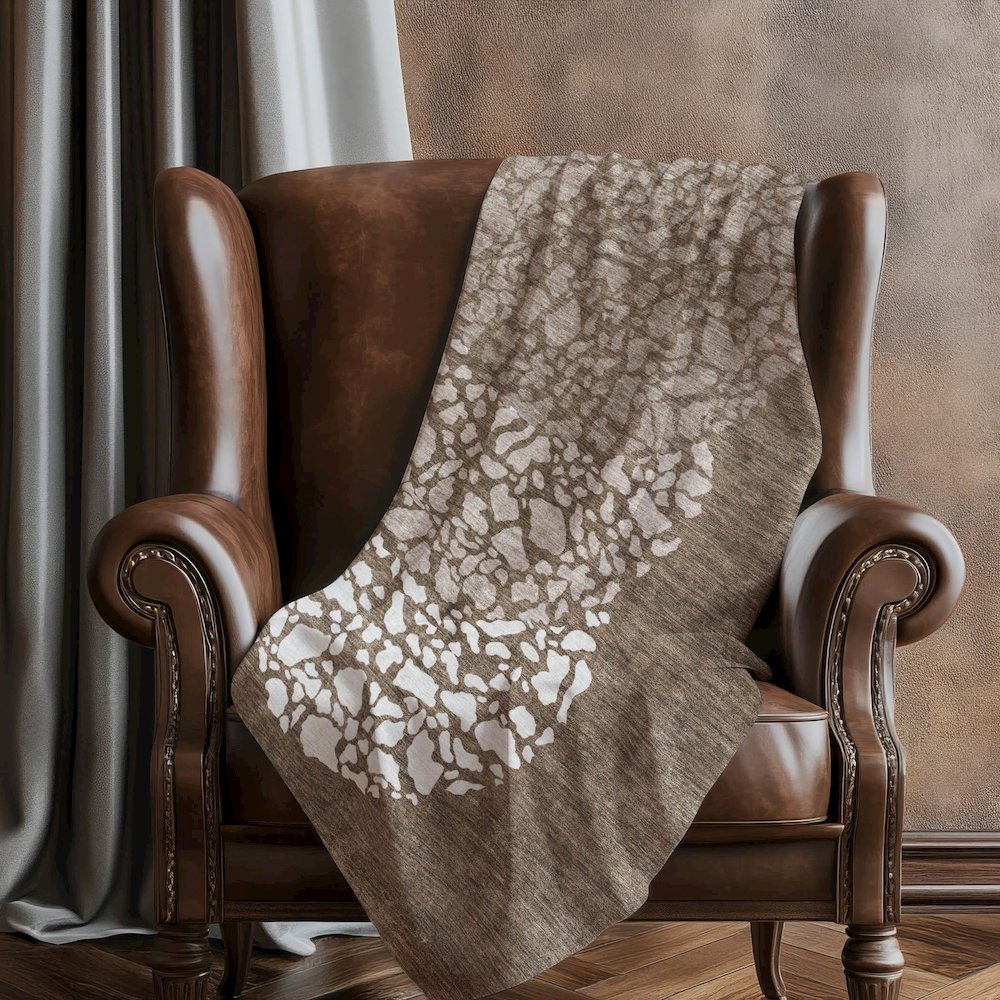 Premium Machine Washable ASB643 Chocolate 50" x 70" Sherpa Throw Blanket. Picture 5