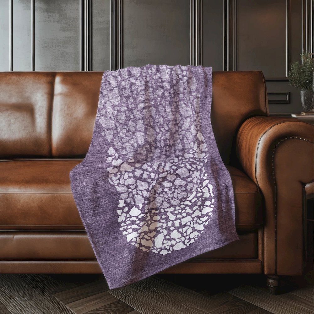 Premium Machine Washable ASB643 Eggplant 50" x 70" Sherpa Throw Blanket. Picture 4