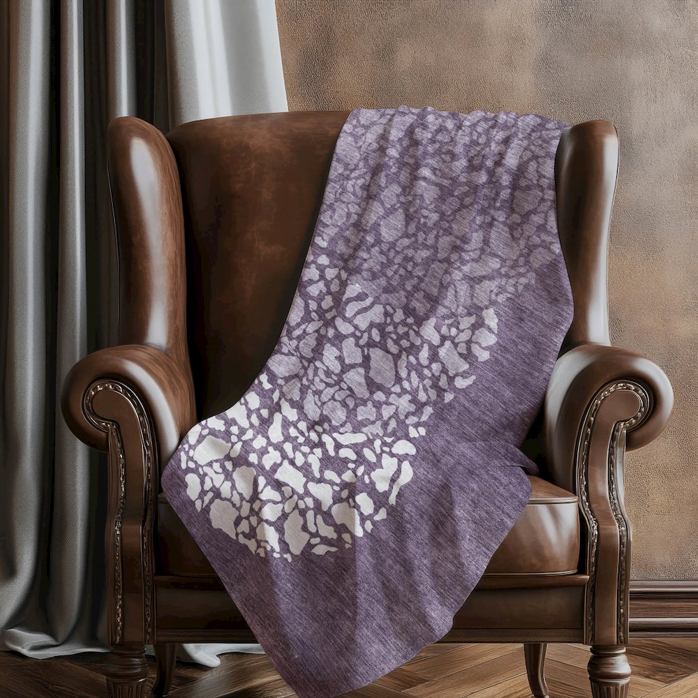 Premium Machine Washable ASB643 Eggplant 50" x 70" Sherpa Throw Blanket. Picture 5