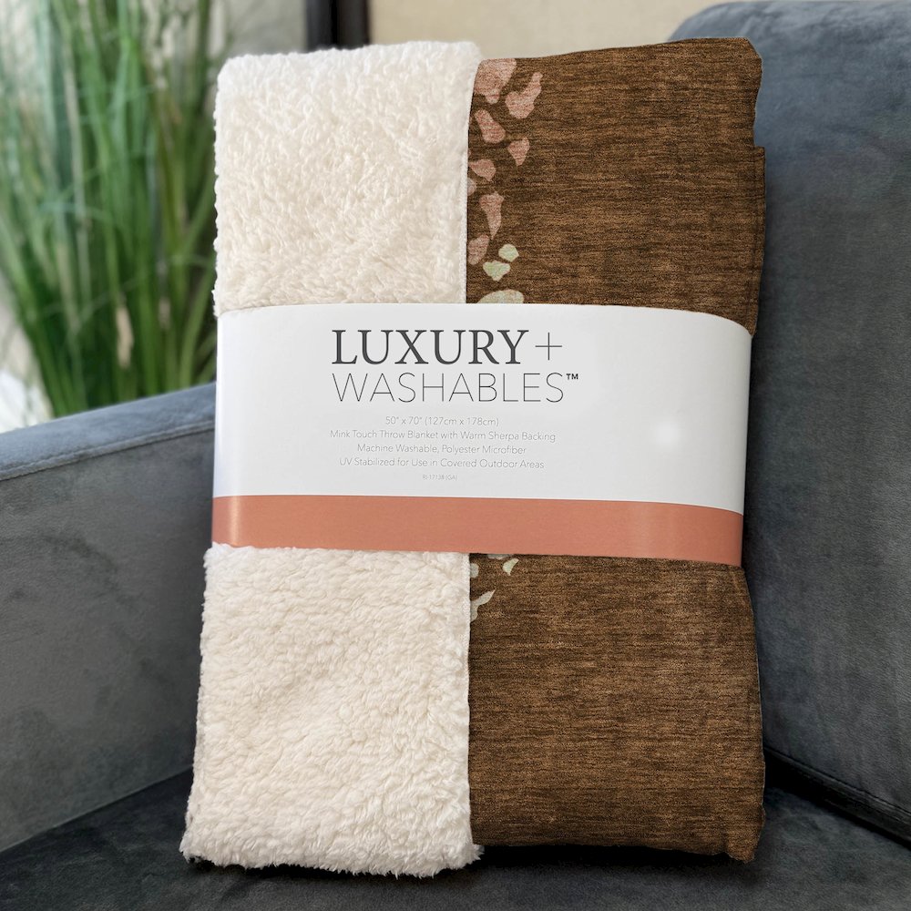Premium Machine Washable ASB643 Paprika 50" x 70" Sherpa Throw Blanket. Picture 3