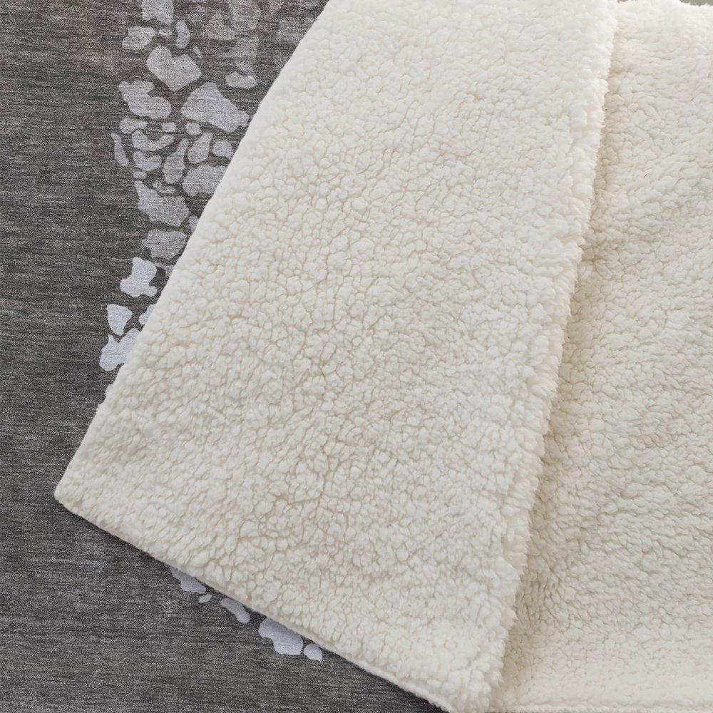 Premium Machine Washable ASB643 Taupe 50" x 70" Sherpa Throw Blanket. Picture 2