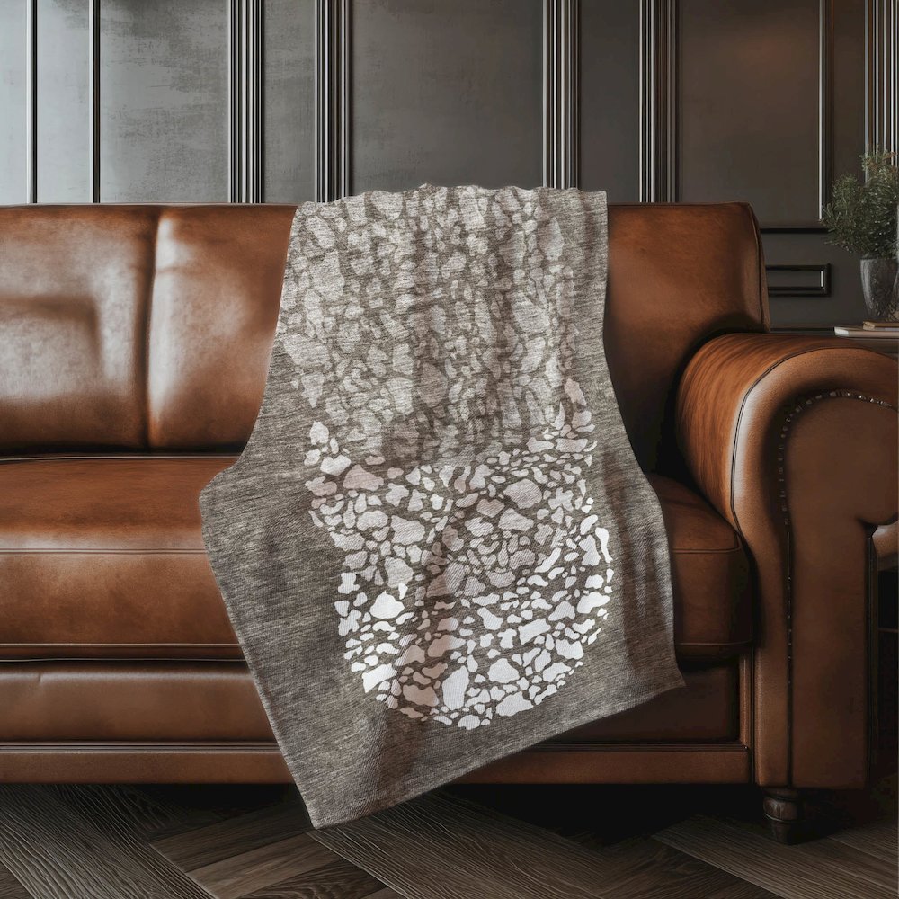 Premium Machine Washable ASB643 Taupe 50" x 70" Sherpa Throw Blanket. Picture 4