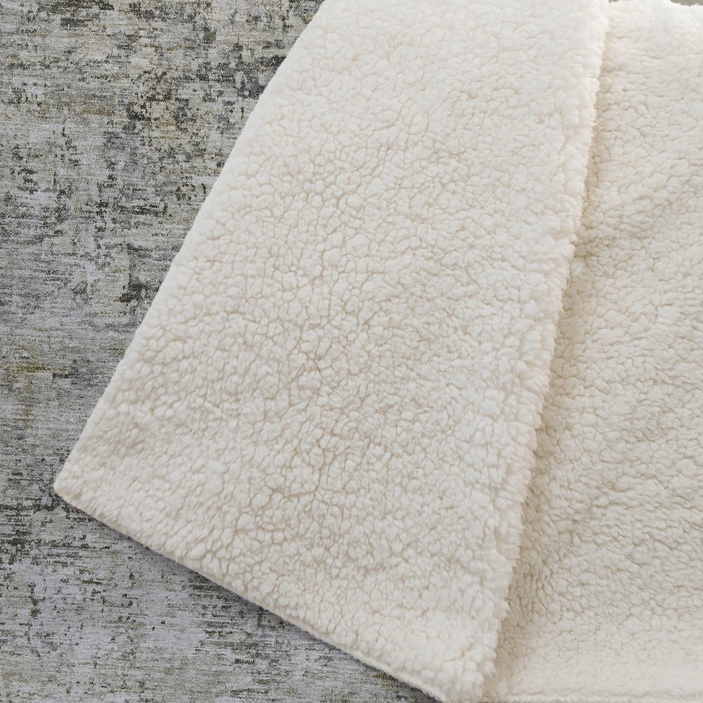 Premium Machine Washable ASB644 Taupe 50" x 70" Sherpa Throw Blanket. Picture 2