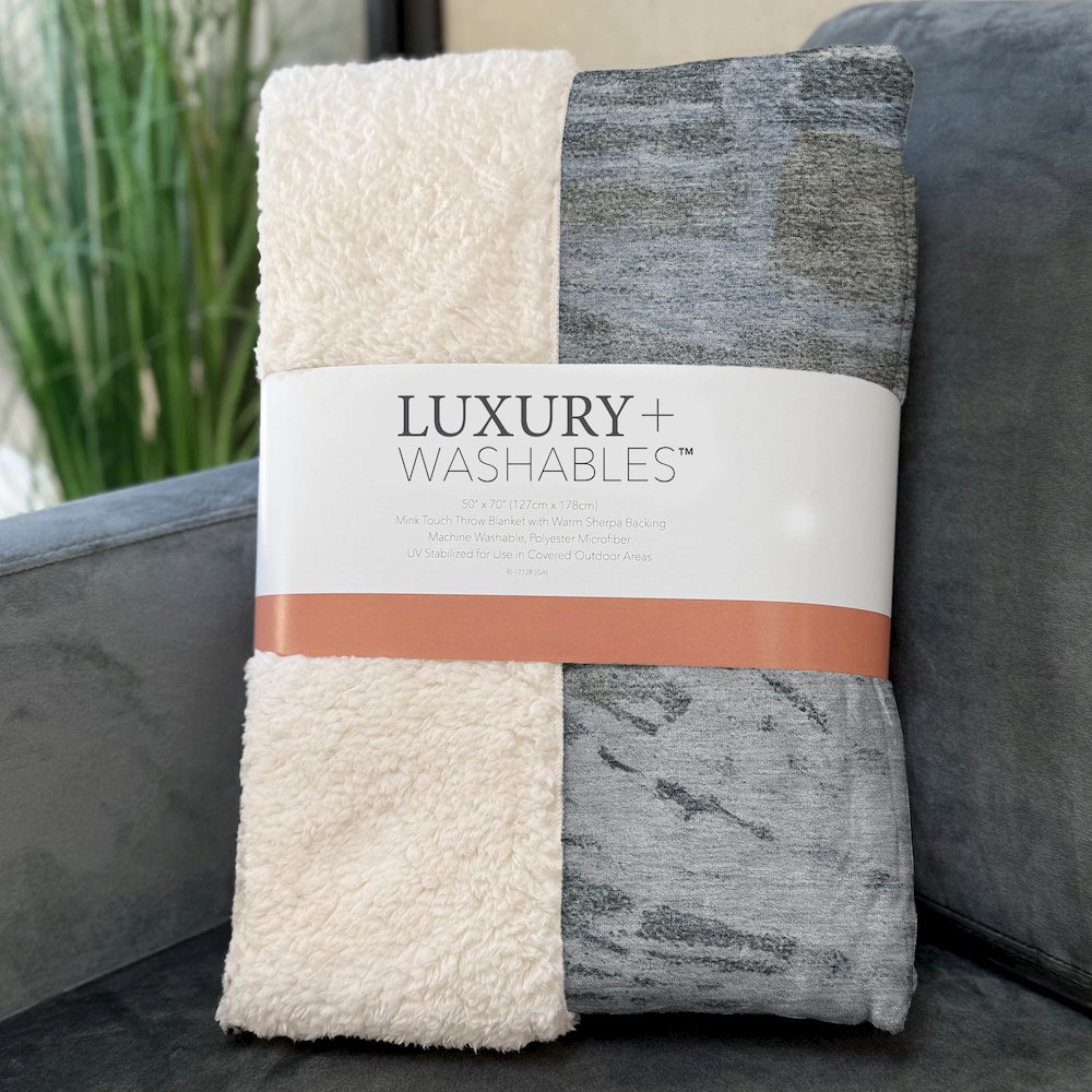 Premium Machine Washable ASB645 Blue 50" x 70" Sherpa Throw Blanket. Picture 3