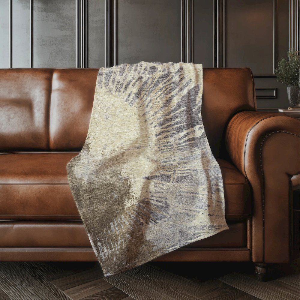 Premium Machine Washable ASB645 Brown 50" x 70" Sherpa Throw Blanket. Picture 4