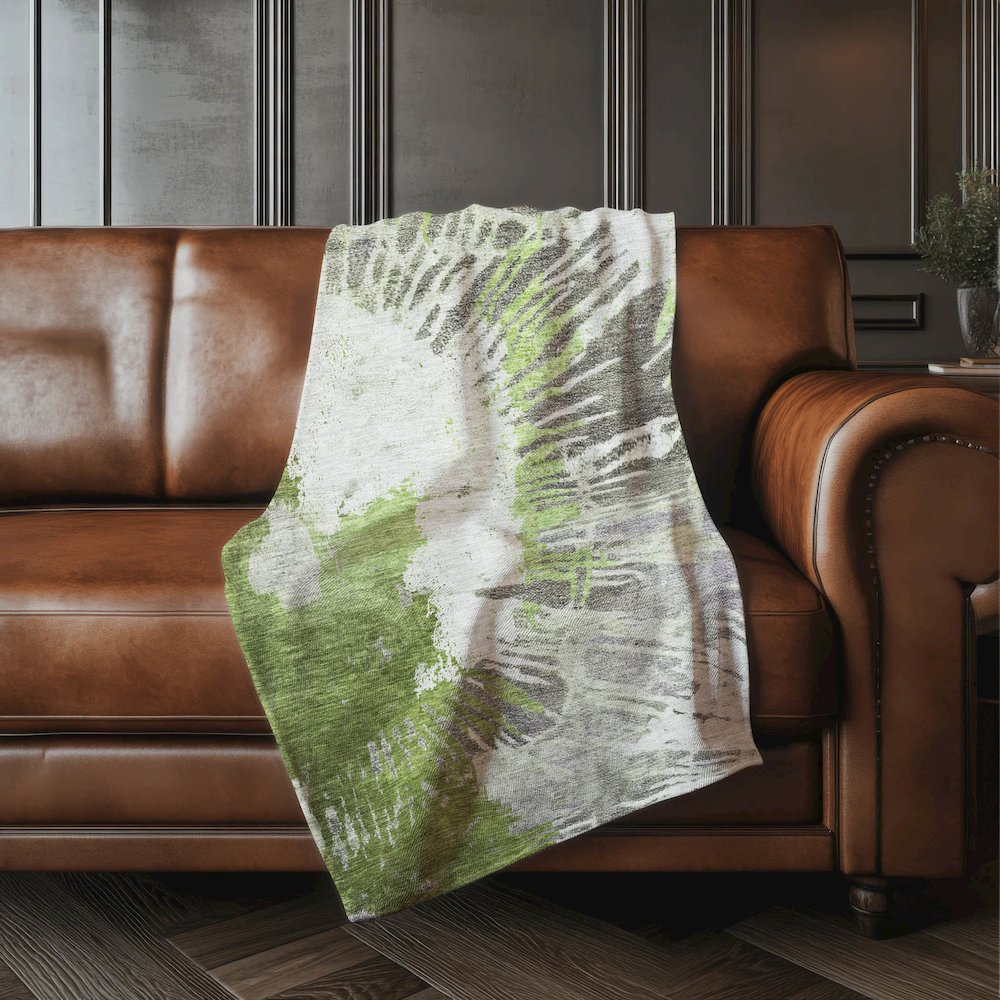 Premium Machine Washable ASB645 Olive 50" x 70" Sherpa Throw Blanket. Picture 4