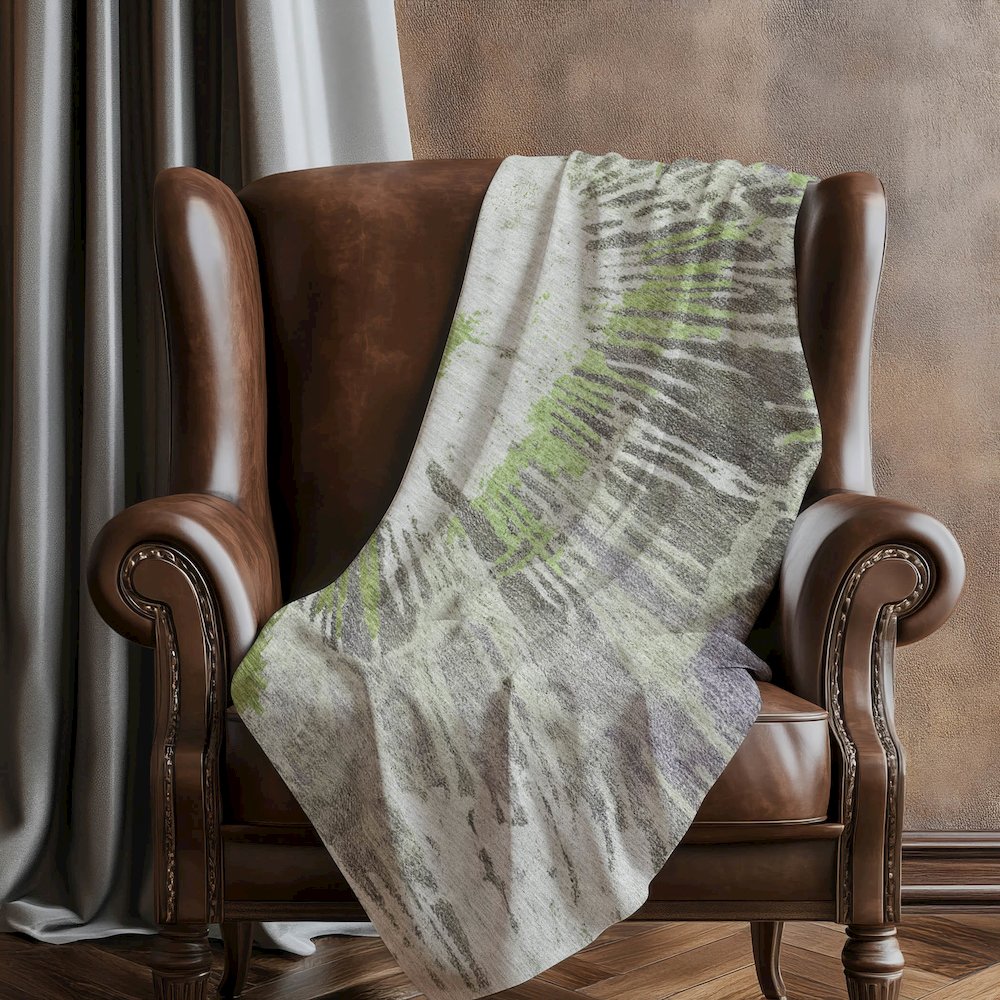 Premium Machine Washable ASB645 Olive 50" x 70" Sherpa Throw Blanket. Picture 5