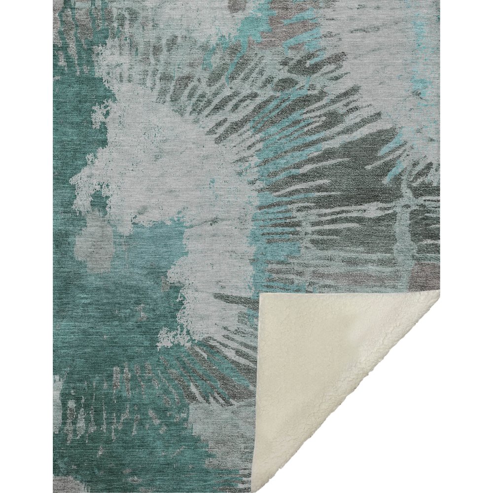 Premium Machine Washable ASB645 Teal 50" x 70" Sherpa Throw Blanket. Picture 1
