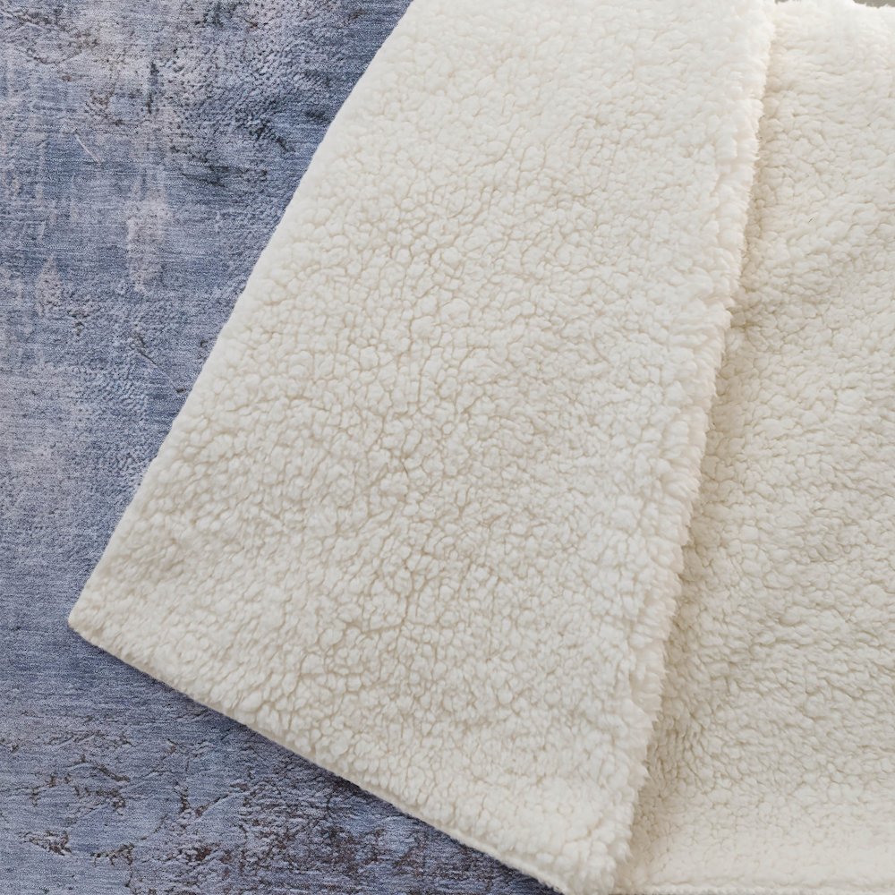 Premium Machine Washable ASB646 Blue 50" x 70" Sherpa Throw Blanket. Picture 2