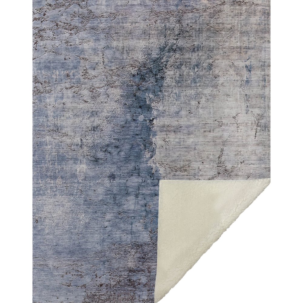 Premium Machine Washable ASB646 Blue 50" x 70" Sherpa Throw Blanket. Picture 1